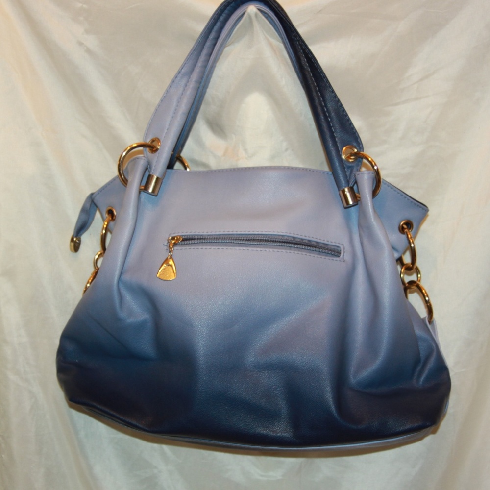 Graduated Glitter Gold Blues Stylish Handbag - Picture 6 of 9
